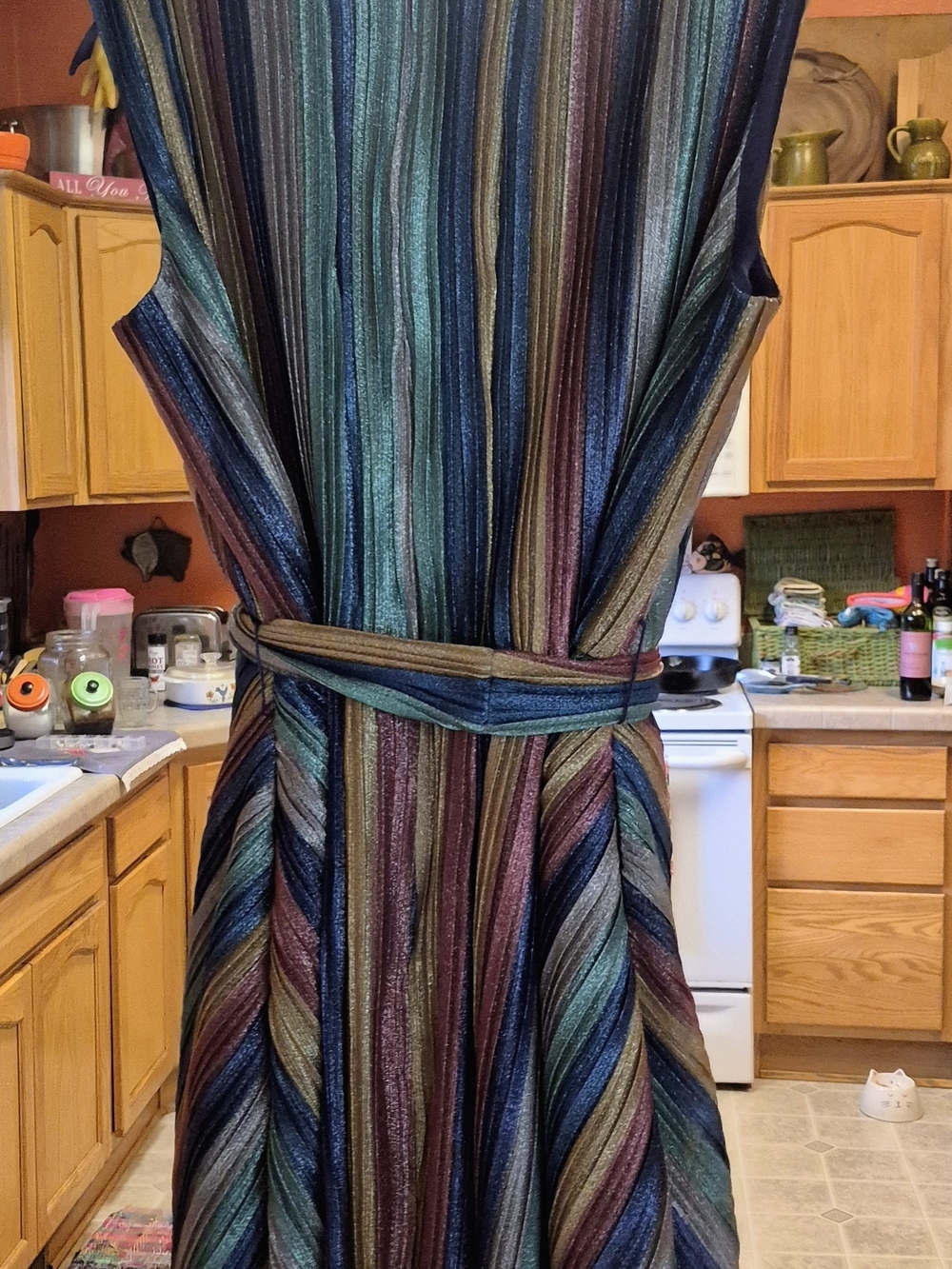 Hutch Multicolor Metallic Stripe Midi Dress. Has Pockets! - Picture 4 of 7